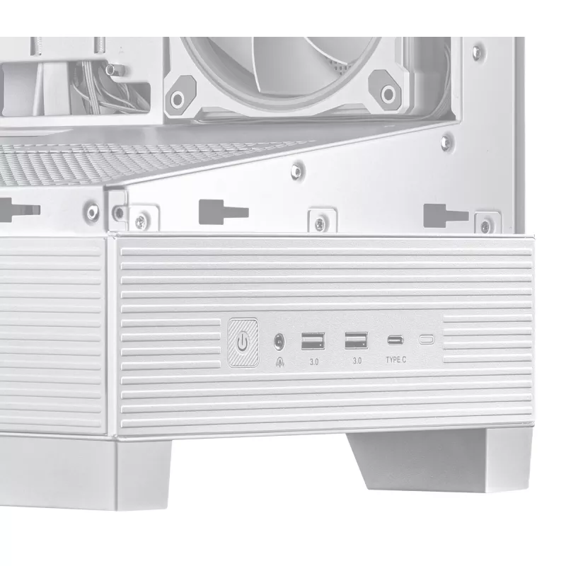 PC Case ASUS A31 Plus TG ARGB WHITE Midi Tower — ATX, grūdintas stiklas, ARGB, 3x120mm + 1x120mm ventiliatoriai, 38 cm GPU, 165 mm CPU aušintuvas