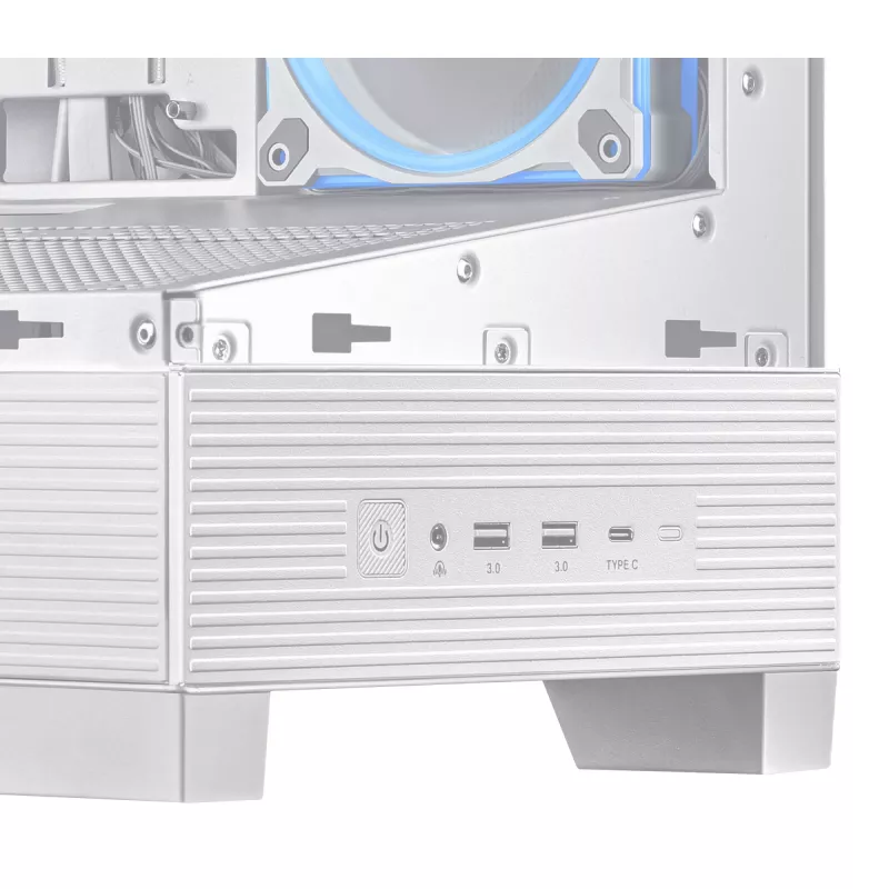 PC Case ASUS A31 Plus TG ARGB WHITE Midi Tower — ATX, grūdintas stiklas, ARGB, 3x120mm + 1x120mm ventiliatoriai, 38 cm GPU, 165 mm CPU aušintuvas