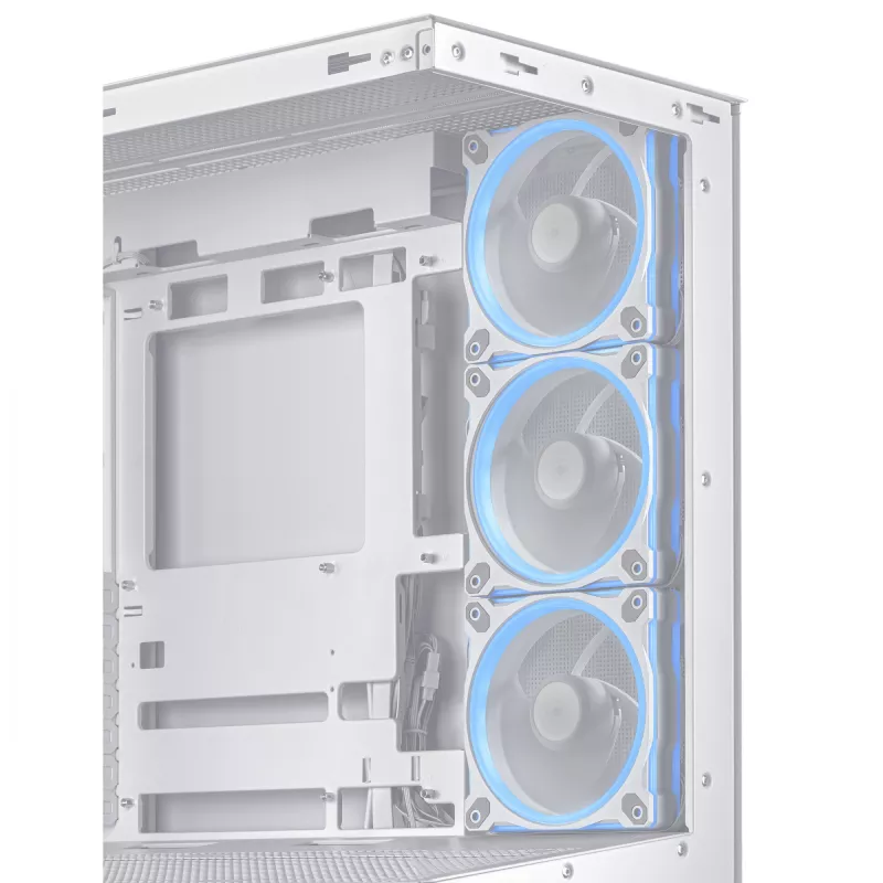 PC Case ASUS A31 Plus TG ARGB WHITE Midi Tower — ATX, grūdintas stiklas, ARGB, 3x120mm + 1x120mm ventiliatoriai, 38 cm GPU, 165 mm CPU aušintuvas