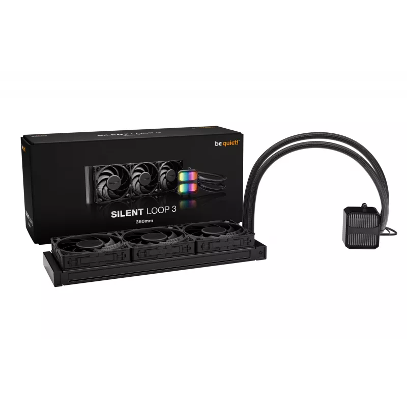 be quiet! Silent Loop 3 360 mm procesoriaus viskas viename skystas aušintuvas 12 cm Juoda 1 vnt.