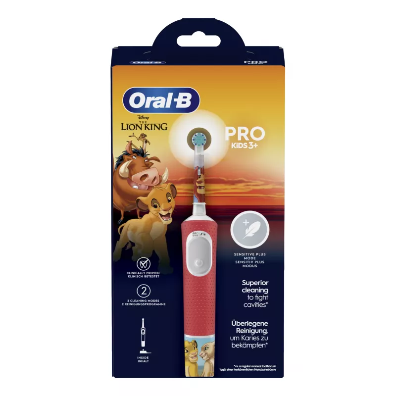 Oral-B Kids VITALITYPROLIONK elektrinis dantų šepetėlis vaikams rotacinis-osciliacinis dantų šepetėlis įvairiaspalvis