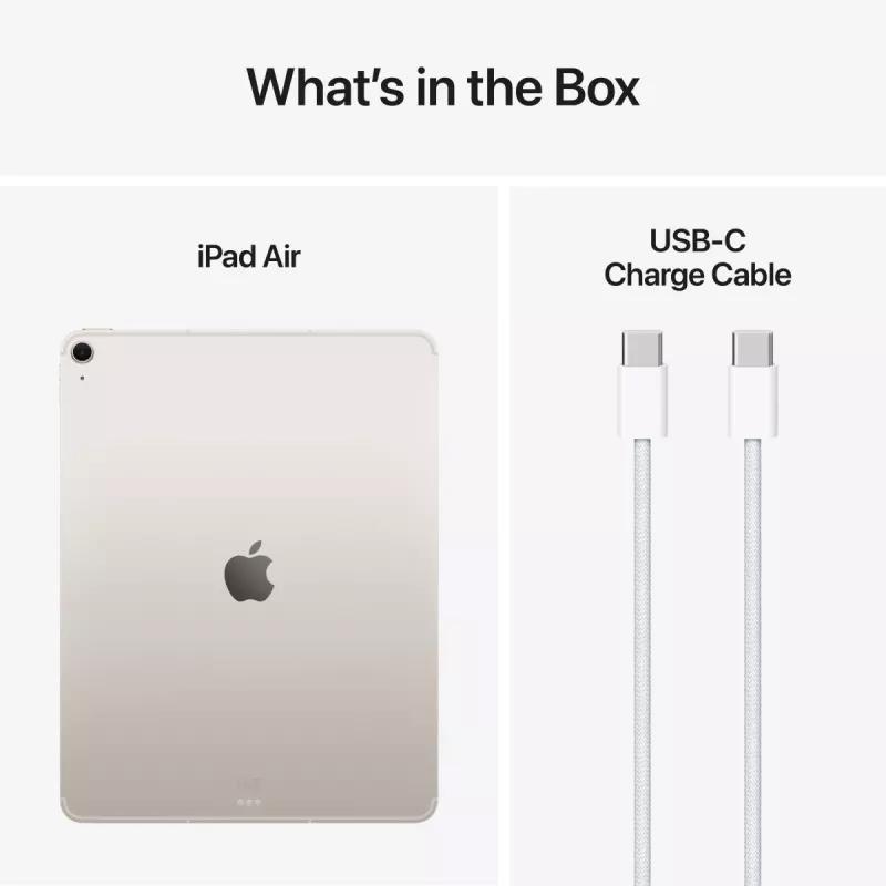 APPLE iPad Air (2025) - M3 - 13 colių - 7 karta - Wi-Fi + Cellular - 128GB - Žvaigždžių šviesa