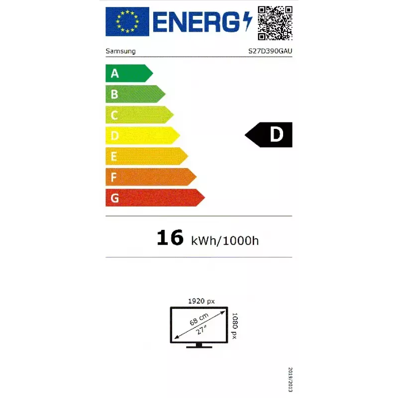 Samsung S27D390GAU kompiuterio monitorius 68,6 cm (27 col.) 1920 x 1080 pikselių Full HD LED juodas