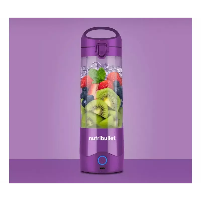 Nešiojamas blenderis NUTRIBULLET Portable 0.475 L — violetinė, 2000 mAh baterija, Tritan indas