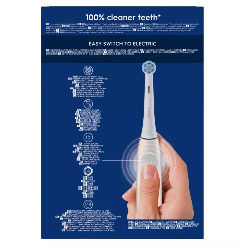 Elektrinis dantų šepetėlis Oral-B iO Series 2 Duo, juodas ir rožinis, įkraunamas, su išmaniuoju spaudimo jutikliu
