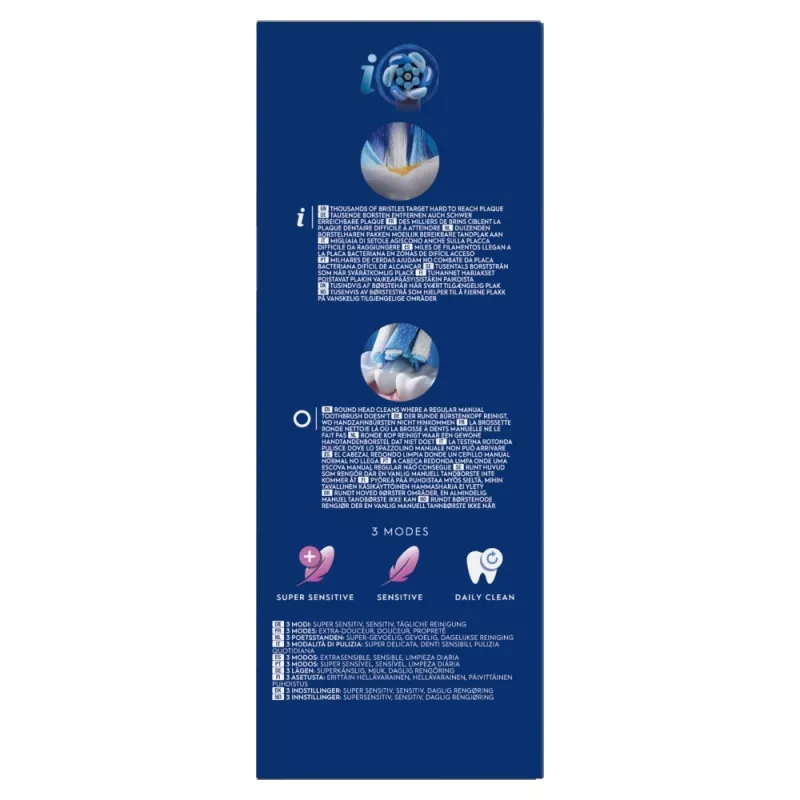 Elektrinis dantų šepetėlis Oral-B iO Series 2 Duo, juodas ir rožinis, įkraunamas, su išmaniuoju spaudimo jutikliu
