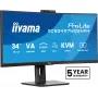 iiyama ProLite XCB3497WQSNPH-B1 kompiuterio monitorius 86,4 cm (34 colių) 3440 x 1440 pikselių „UltraWide Quad HD“ LED juodas