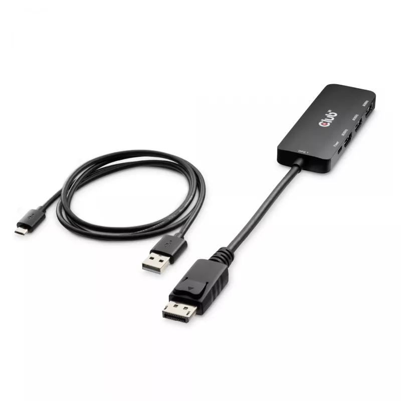 CLUB3D DisplayPort™ į Triple HDMI™ 8K60Hz šakotuvas, DisplayPort, HDMI, 2.1b/1.4a, 13,5 Mbit/s, 120 Hz, 3840 x 2160, 7680 x 4320