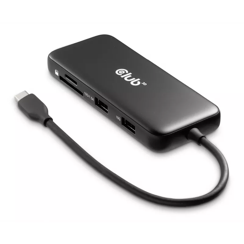 CLUB3D 8-1 nešiojamas dokas USB Type-C® 10Gbps į HDMI™ ir DisplayPort™ 8K30Hz PD iki 100W