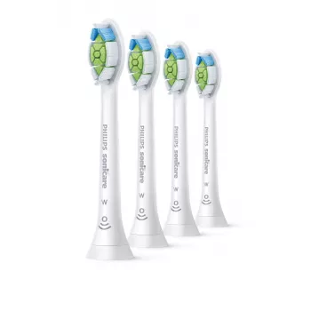 Dantų šepetėlio keičiamosios galvutės Philips HX6064/87 Optimal White — 4 vnt., balta, vidutinio kietumo šereliai
