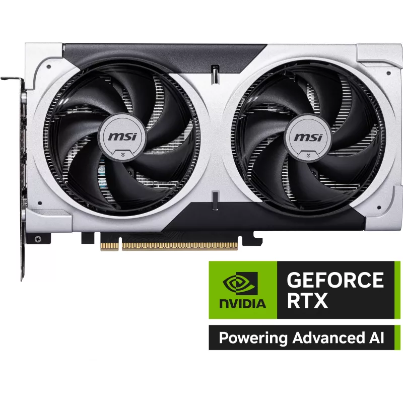 Vaizdo plokštė MSI GeForce RTX 5060 Ti 8 GB GDDR7, PCIe 5.0, 4608 CUDA, 2602 MHz boost, 128 bitų, 2 ventiliatoriai, 180 W