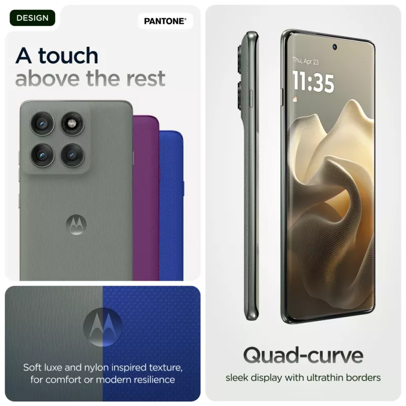„Motorola edge 60 pro“ 16,9 cm (6,67 colio) dviejų SIM kortelių „Android 15“ 5G USB Type-C 12 GB 512 GB 6000 mAh pilka
