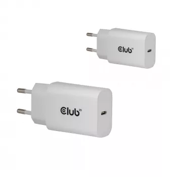 USB‑C įkroviklis 2 vnt. rinkinys CLUB3D CAC-3020, 30 W bendra galia, balta