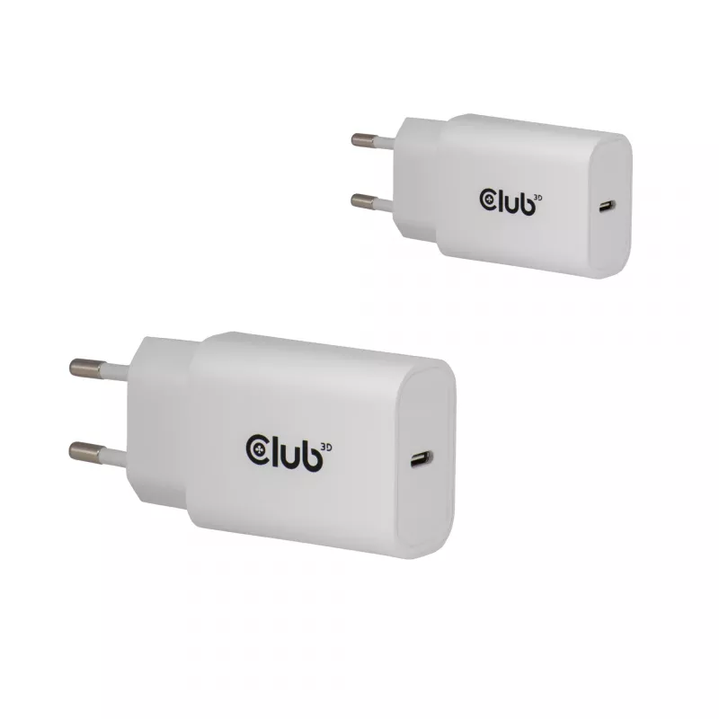 USB‑C įkroviklis 2 vnt. rinkinys CLUB3D CAC-3020, 30 W bendra galia, balta