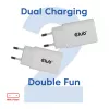 USB‑C įkroviklis 2 vnt. rinkinys CLUB3D CAC-3020, 30 W bendra galia, balta