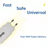 USB‑C įkroviklis 2 vnt. rinkinys CLUB3D CAC-3020, 30 W bendra galia, balta