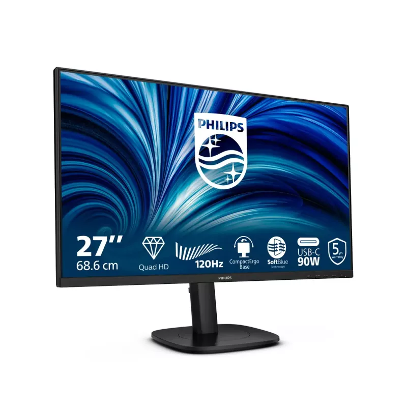 Philips 3000 serijos 27B2U3601/00 kompiuterio monitorius 68,6 cm (27 colių) 2560 x 1440 pikselių Quad HD LCD juodas