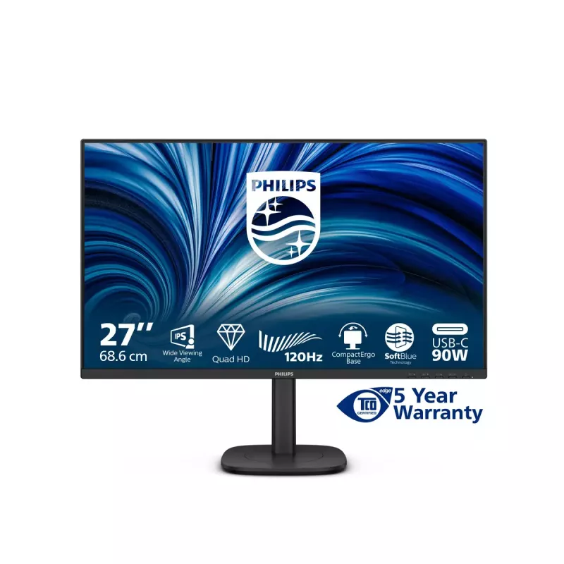Philips 3000 serijos 27B2U3601/00 kompiuterio monitorius 68,6 cm (27 colių) 2560 x 1440 pikselių Quad HD LCD juodas