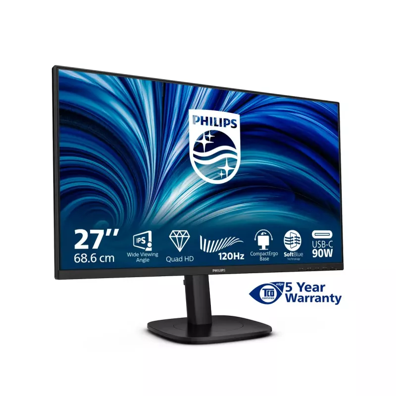 Philips 3000 serijos 27B2U3601/00 kompiuterio monitorius 68,6 cm (27 colių) 2560 x 1440 pikselių Quad HD LCD juodas