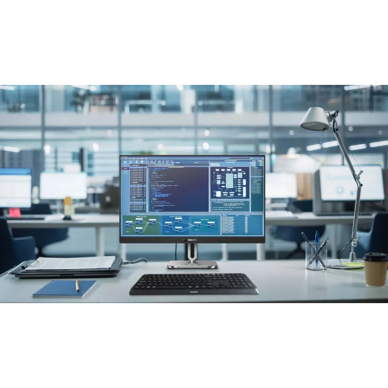 Philips 4000 serijos 27B2N4500/00 kompiuterio monitorius 68,6 cm (27 colių) 2560 x 1440 pikselių Quad HD LCD pilkas