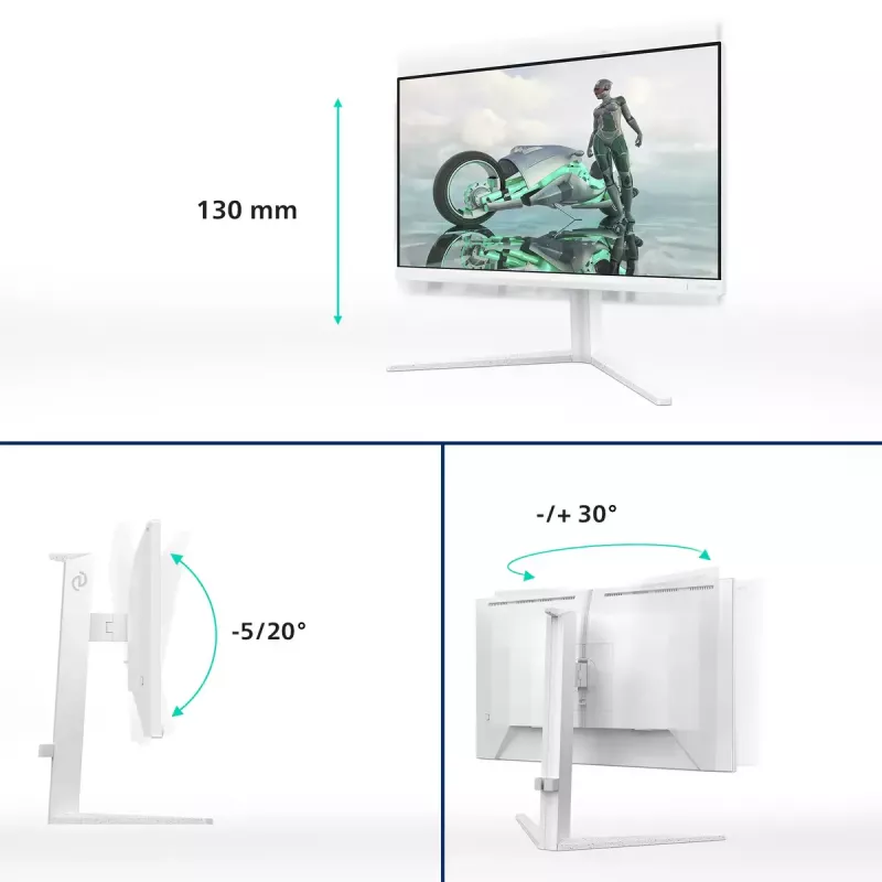 Philips Evnia 27M2N3201A/00 kompiuterio monitorius 68,6 cm (27 colių) 1920 x 1080 pikselių Full HD LCD Baltas