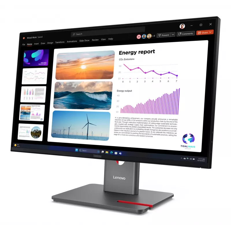 Lenovo ThinkVision P24Q-40 Monitorius, 60,5 cm (23,8 colio), 2560 x 1440 pikselių, Quad HD, LCD, 6 ms, Juodas