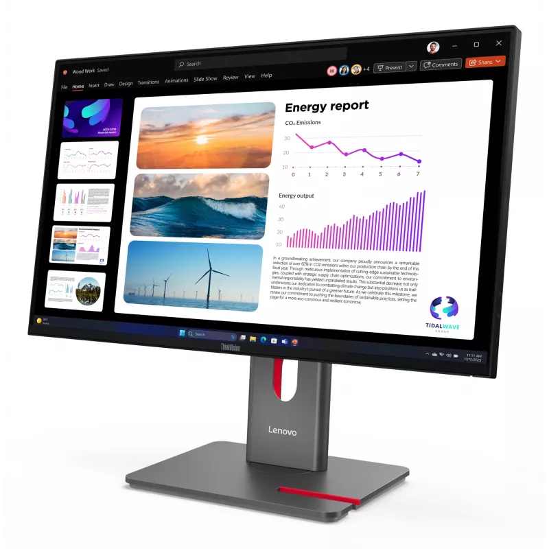 Lenovo ThinkVision P24Q-40 Monitorius, 60,5 cm (23,8 colio), 2560 x 1440 pikselių, Quad HD, LCD, 6 ms, Juodas