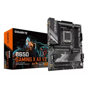 GIGABYTE B650 GAMING X AX V2 pagrindinė plokštė - AMD Ryzen 9000 serijos procesoriams, 8+2+2 fazių VRM, iki 8000MHz DDR5 (OC), 1xPCIe 5.0 + 2xPCIe 4.0 M.2, 2.5GbE LAN, WIFI 6E, USB 3.2 Gen 2