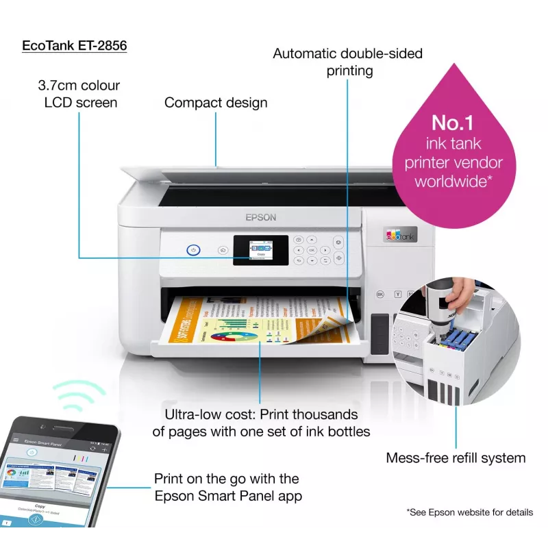 Epson EcoTank ET-2856 rašalinis A4 5760 x 1440 DPI 33 ppm Wi-Fi