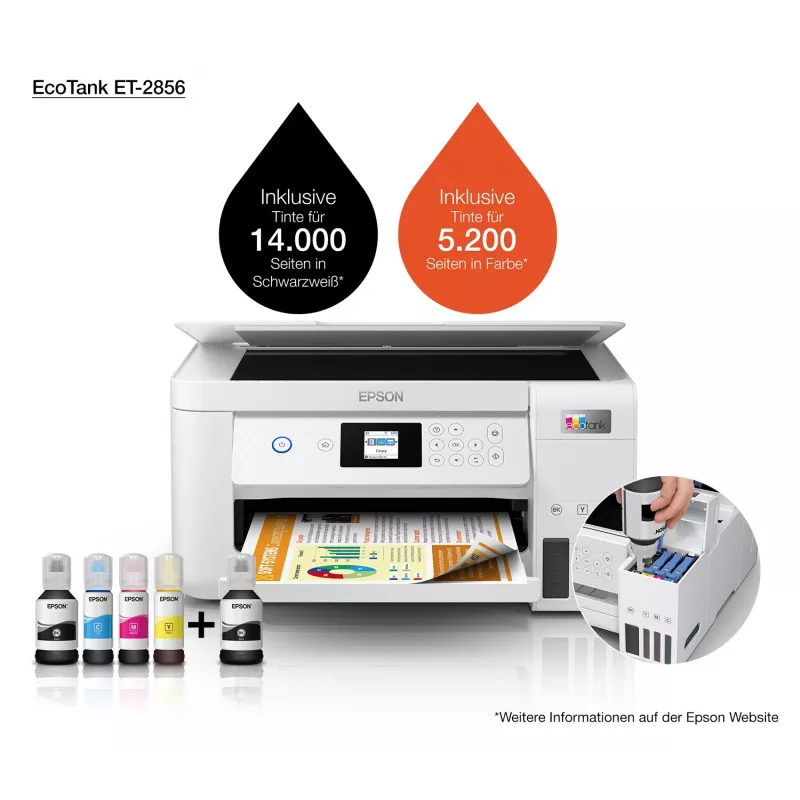 Epson EcoTank ET-2856 rašalinis A4 5760 x 1440 DPI 33 ppm Wi-Fi