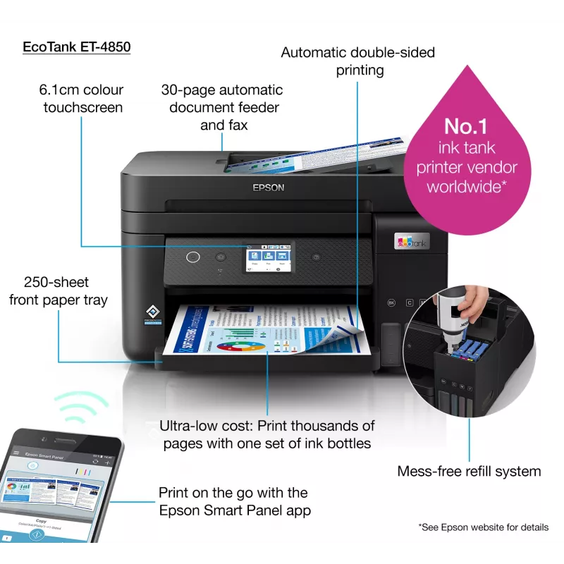 Epson EcoTank ET-4850 rašalinis A4 4800 x 1200 DPI 33 ppm Wi-Fi