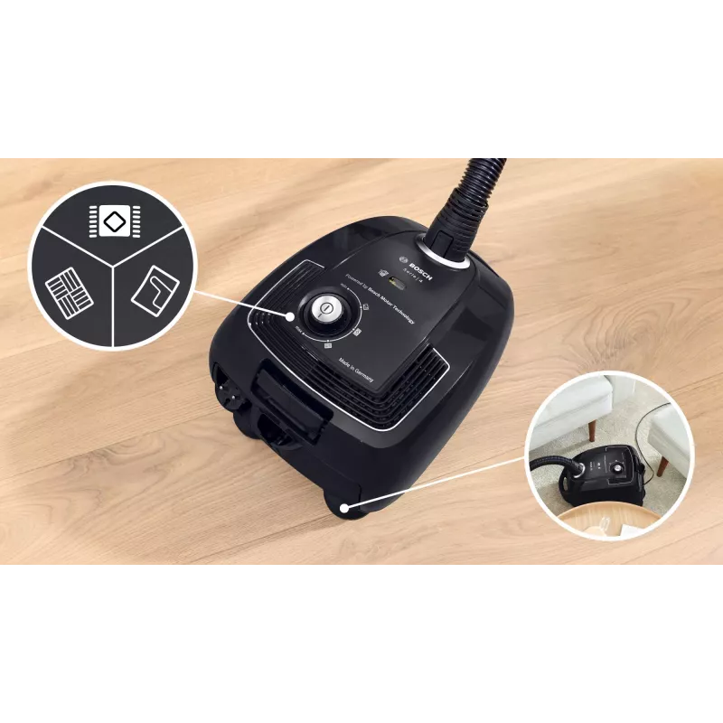Bosch Serie 4 BGB38BA1 dulkių siurblys 4 l cilindrinis dulkių siurblys sausam valymui 600 W dulkių maišelis