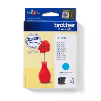 Brother LC121C rašalo kasetė, 1 vnt., Originali žalsvai mėlyna