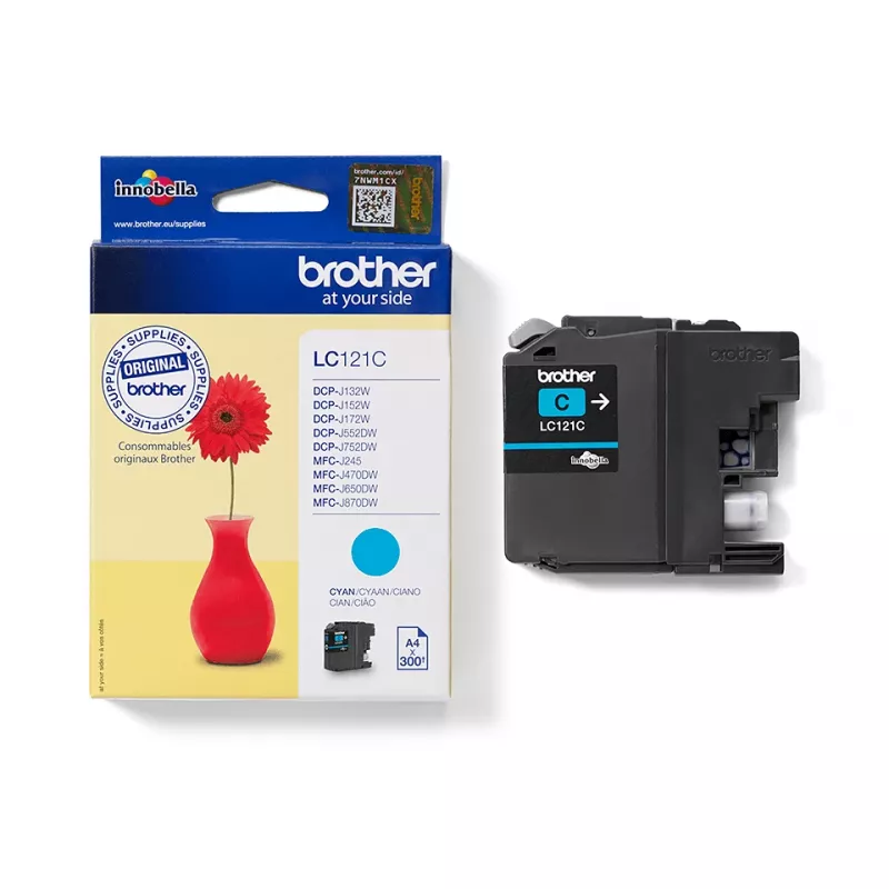 Brother LC121C rašalo kasetė, 1 vnt., Originali žalsvai mėlyna