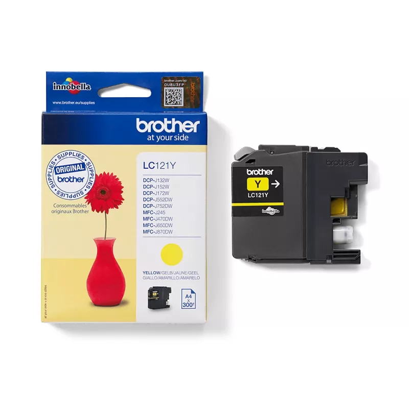 Brother LC-121Y rašalo kasetė 1 vnt. Originali Geltona
