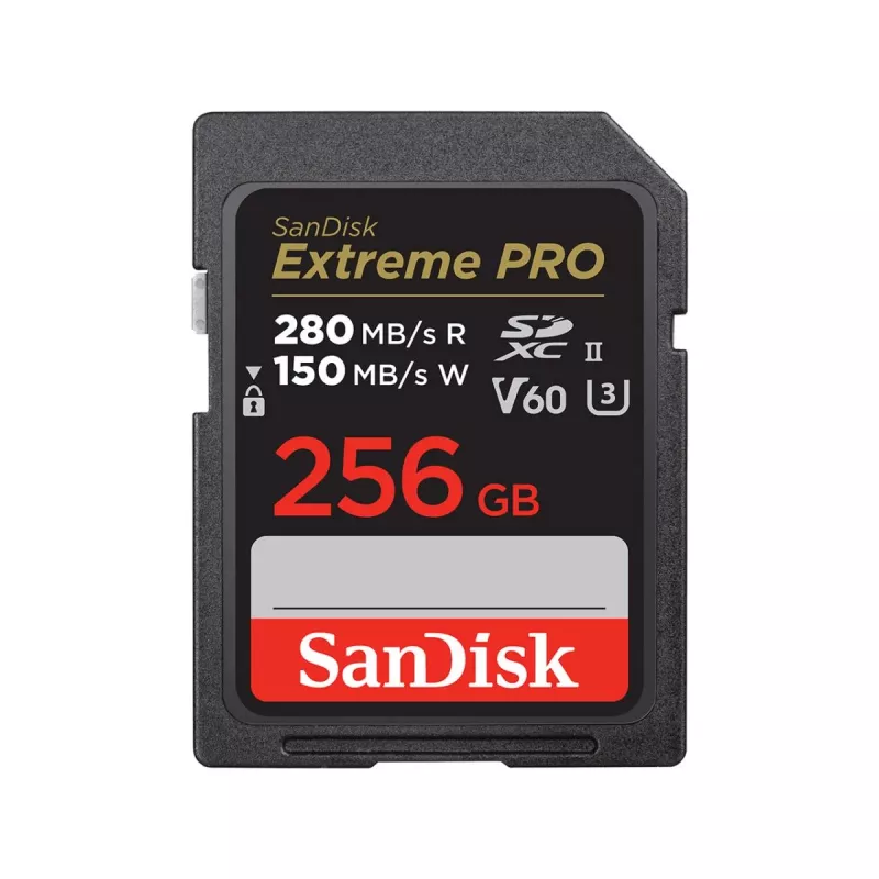 WESTERN DIGITAL SanDisk PRO 256GB V60 UHS-II SD kortelės 280/100 MB/s V60 C10 UHS-II