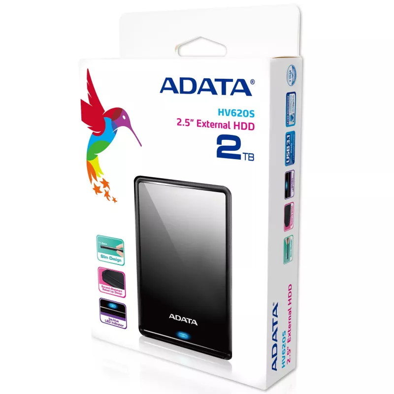 ADATA AHV620S-2TU3-CBK išorinis kietasis diskas 2 TB 2,5 colio Micro-USB B 3.2 Gen 1 (3.1 Gen 1) Juoda
