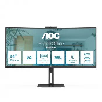 AOC V5 CU34V5CW kompiuterio monitorius 86,4 cm (34 colių) 3440 x 1440 pikselių Wide Quad HD LED juodas