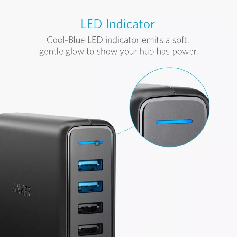 ANKER Powerport Speed 5 2x Quick Charge 3.0 Eu Juoda