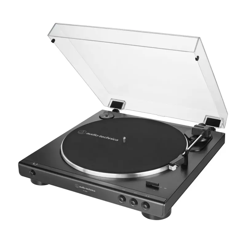 Dirželinė garso patefono plokštelių grotuvas Audio-Technica AT-LP60X Visiškai automatinis Juoda