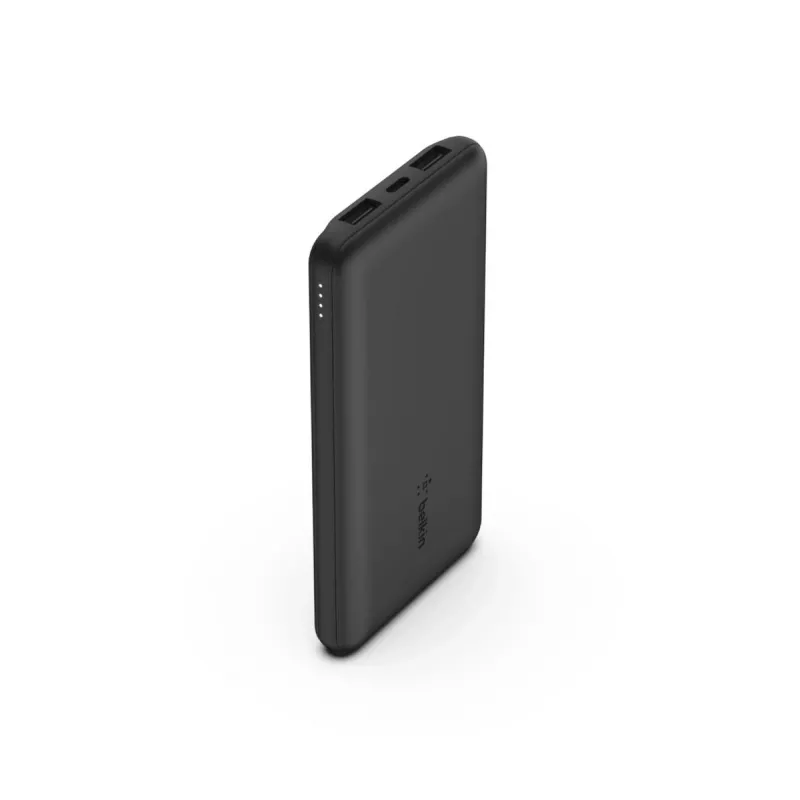 BELKIN 10k išorinė baterija su USB-C 15W dvigubu USB-A 15 cm USB-A į C laidu juoda