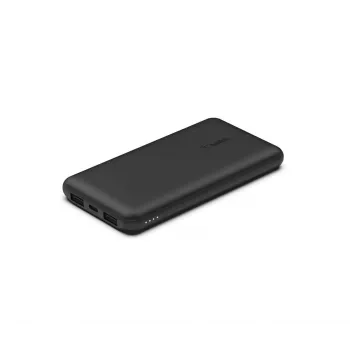 BELKIN 10k išorinė baterija su USB-C 15W dvigubu USB-A 15 cm USB-A į C laidu juoda