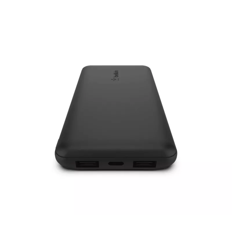 BELKIN 10k išorinė baterija su USB-C 15W dvigubu USB-A 15 cm USB-A į C laidu juoda