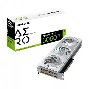 GIGABYTE GeForce RTX 5060 Ti AERO OC 16G vaizdo plokštė - 16GB GDDR7, 128bit, PCI-E 5.0, 2647MHz branduolio dažnis, 3 x DisplayPort, 1 x HDMI, GV-N506TAERO OC-16GD