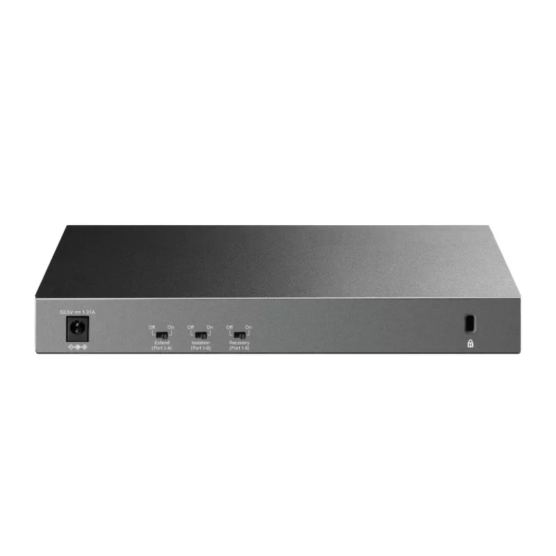 Nevaldomas jungiklis TP-LINK LS1210GP 10 prievadų Gigabit, 8× PoE+ (61 W bendra galia), 1× SFP, 9× RJ‑45 Gigabit