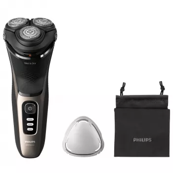 Elektrinė barzdaskutė Philips 3000 Series S3242/12 — 3 galvučių rotacinė, skirta šlapiam ir sausam skutimuisi, 60 min. veikimo laikas, ličio jonų baterija