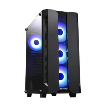 PC korpusas CHIEFTEC GS-01B-OP Tower Black — grūdintas stiklas, RGB ventiliatoriai, palaiko ATX/Micro-ATX, GPU iki 320 mm