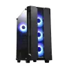 PC korpusas CHIEFTEC GS-01B-OP Tower Black — grūdintas stiklas, RGB ventiliatoriai, palaiko ATX/Micro-ATX, GPU iki 320 mm