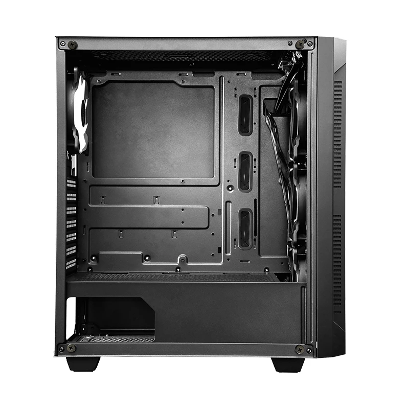 PC korpusas CHIEFTEC GS-01B-OP Tower Black — grūdintas stiklas, RGB ventiliatoriai, palaiko ATX/Micro-ATX, GPU iki 320 mm