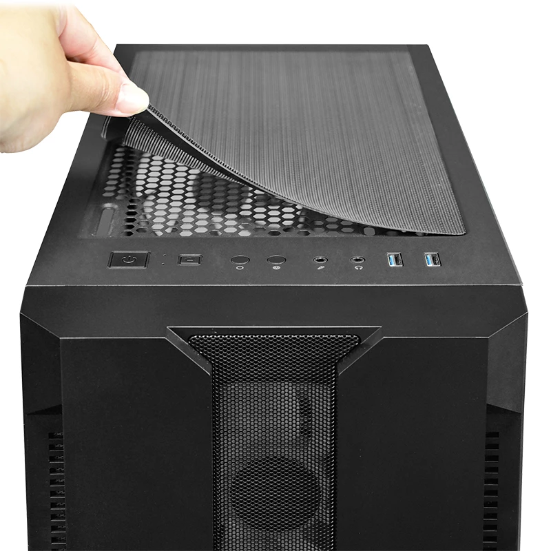 PC korpusas CHIEFTEC GS-01B-OP Tower Black — grūdintas stiklas, RGB ventiliatoriai, palaiko ATX/Micro-ATX, GPU iki 320 mm